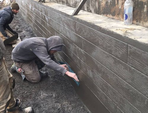 Board Stamped Shotcrete Wall